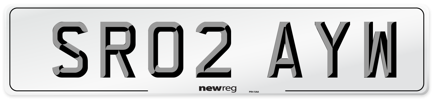 SR02 AYW Number Plate from New Reg